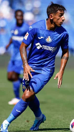 Damián Suárez, durante el Getafe-Villarreal de esta temporada.  EP