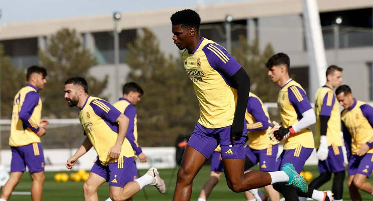 Los jugadores del Real Madrid se entrenan en Valdebebas./Real Madrid