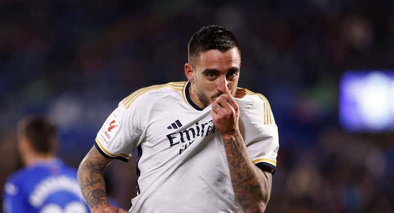 Joselu, celebrando un gol.