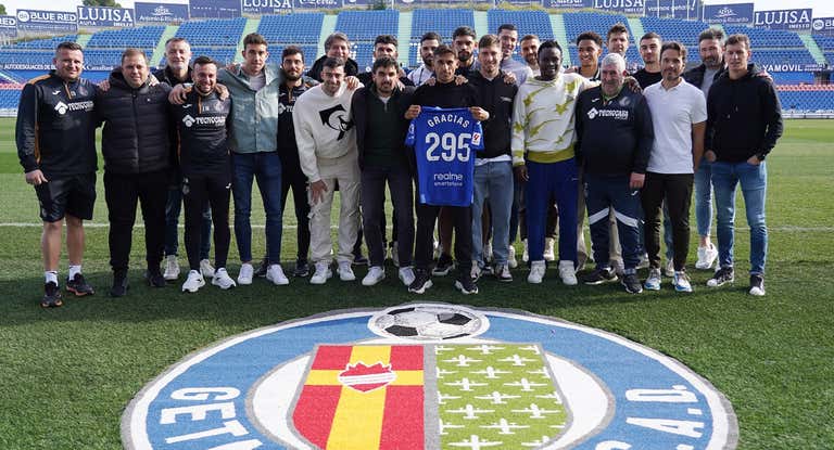 Damián Suárez, en su despedida del Getafe.