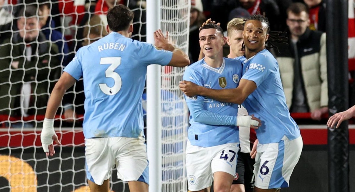 Foden celebra uno de sus goles.