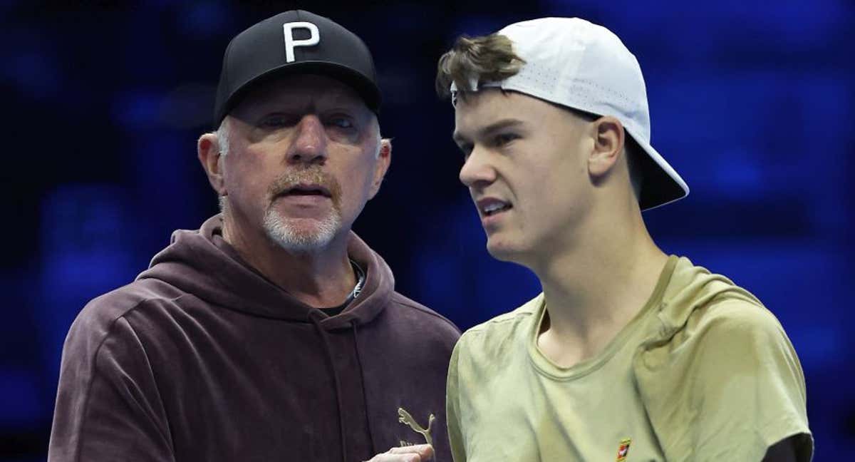 Rune, junto a Boris Becker./Getty