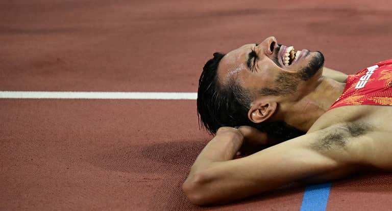 Mo Katir, durante el último Mundial de Budapest.