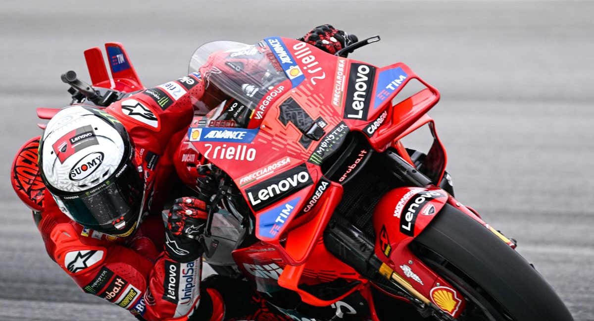 Pecco Bagnaia durante su última tanda de entrenamientos./AFP