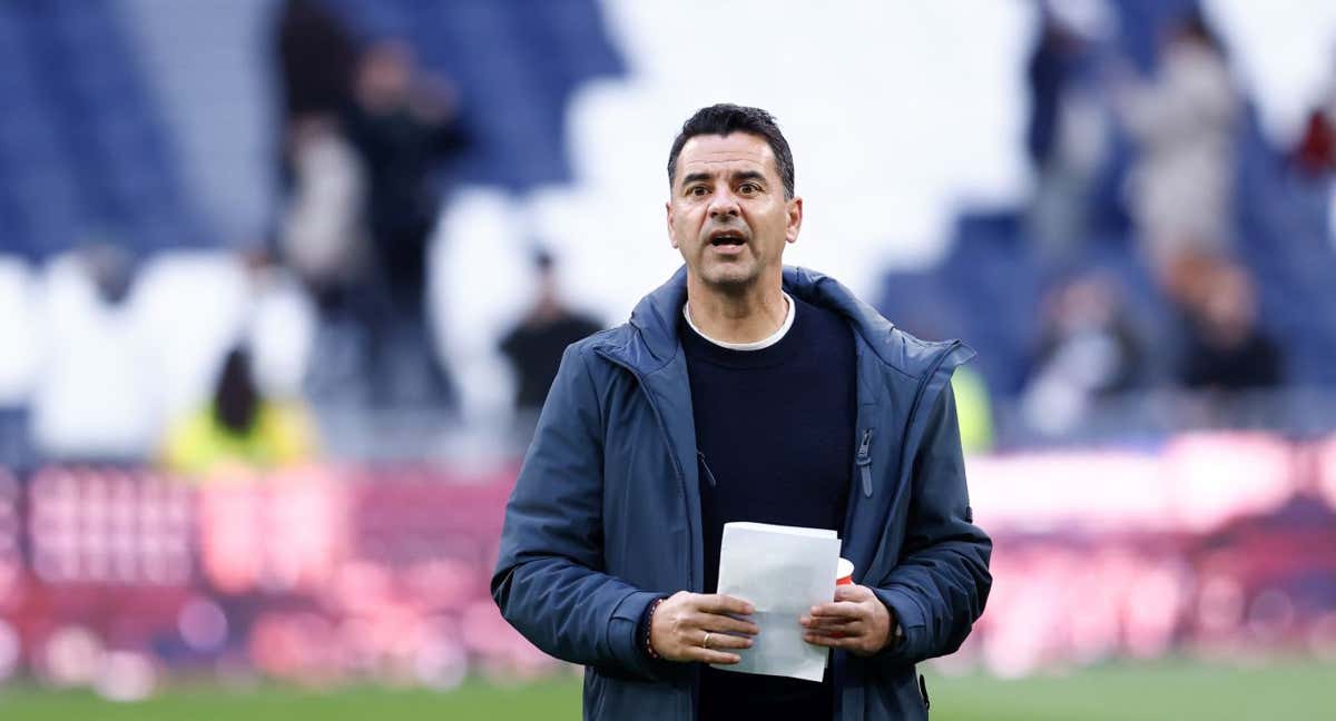 Míchel, en un partido con el Girona.