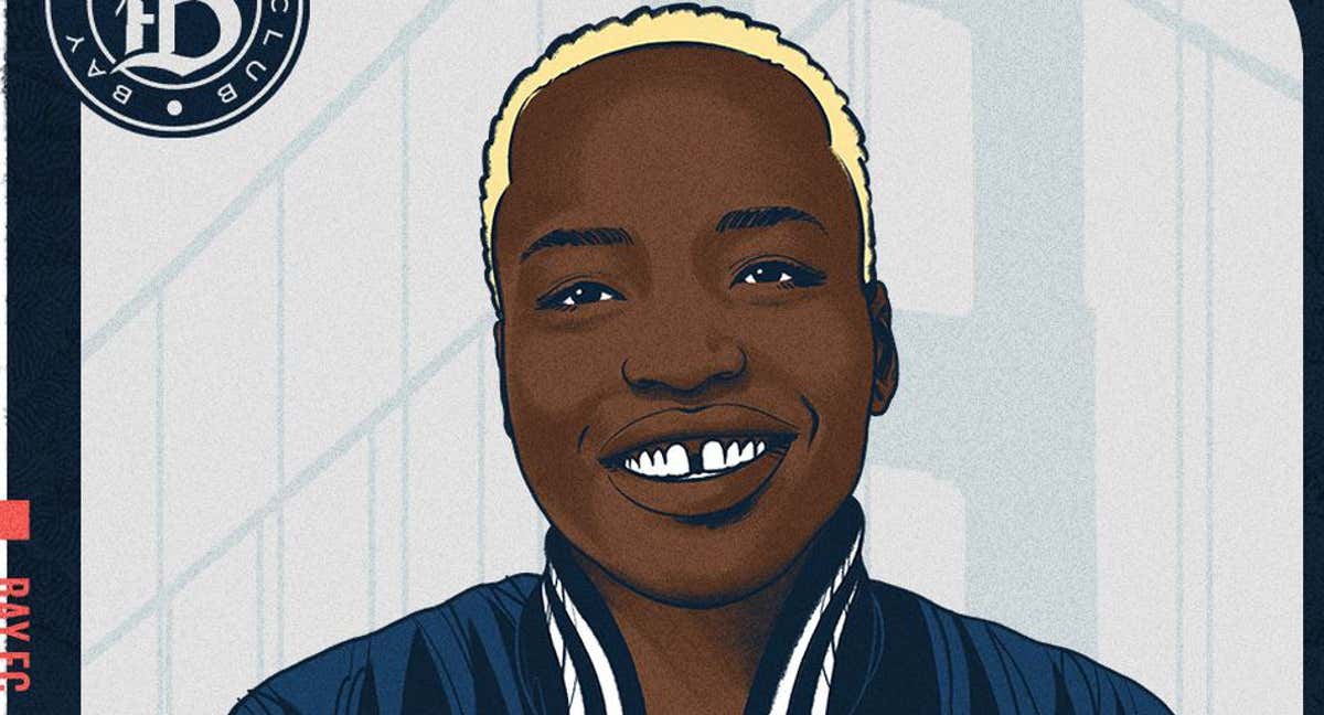 Racheal Kundananji, en una ilustración tras su fichaje por el Bay FC.