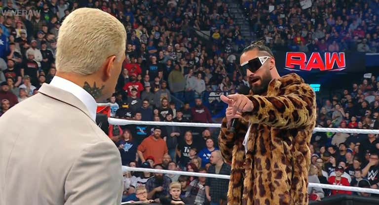 Seth Rollins y Cody Rhodes, en WWE Raw.