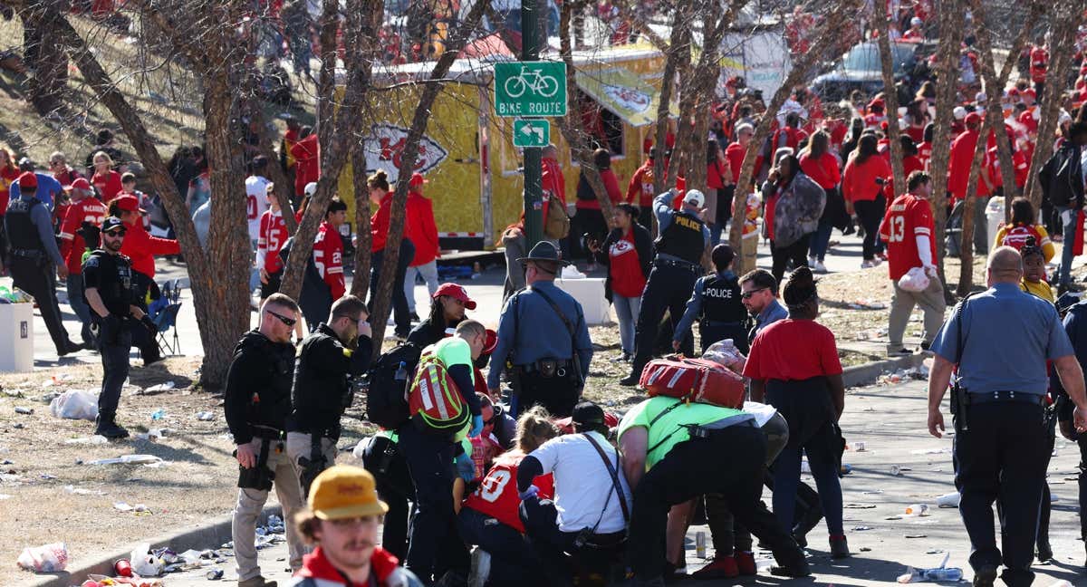 Imágenes de la policía durante la celebración./GETTY