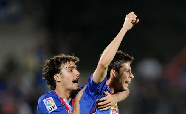 Manu del Moral celebrando un gol con el Getafe.  EFE