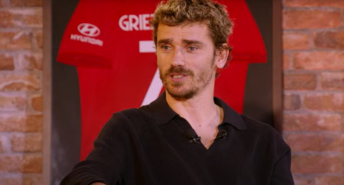 Griezmann, durante el acto de homenaje en el Metropolitano. /Atlético de Madrid