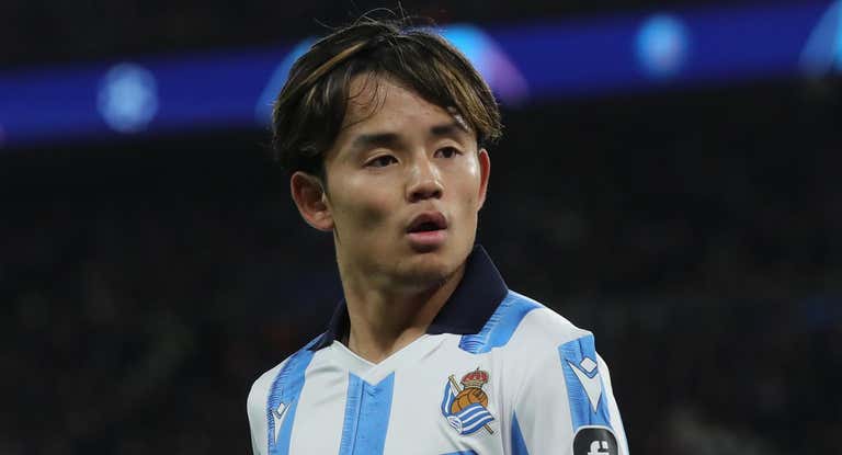 Take Kubo, durante un partido de la Real Sociedad.
