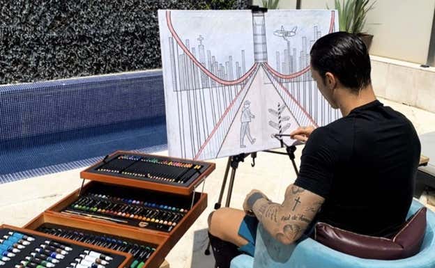 RDT, pintando durante la cuarentena. Instagram: @rauldetomas17