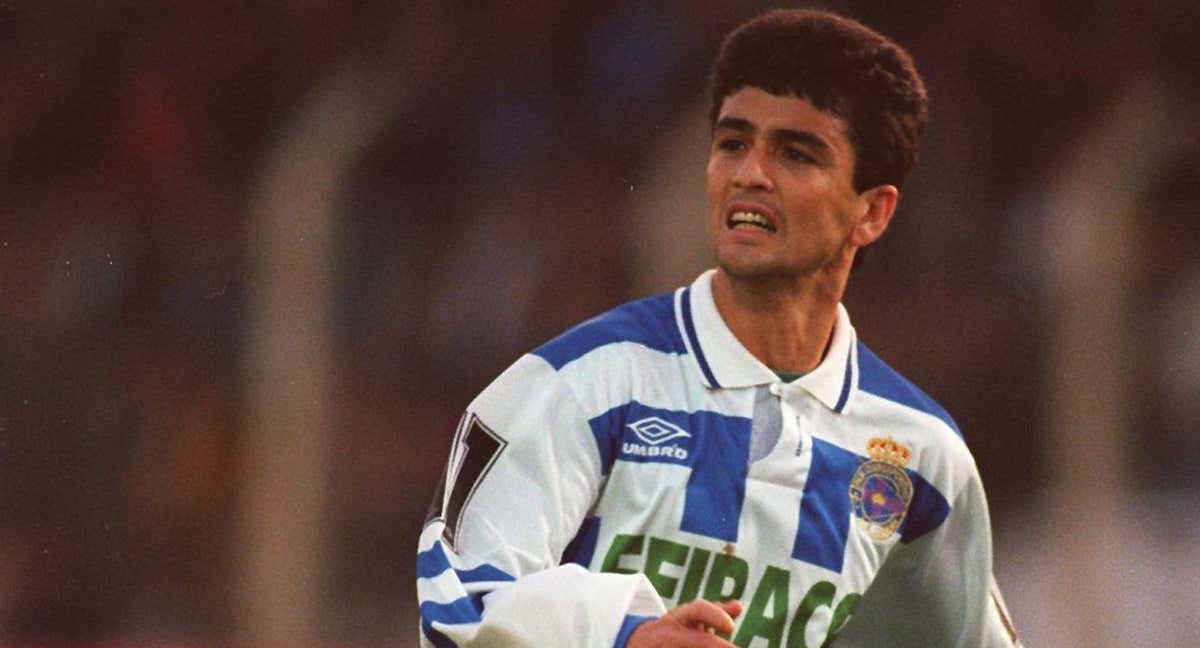 Bebeto, durante su etapa en el Deportivo de la Coruña. /GETTY