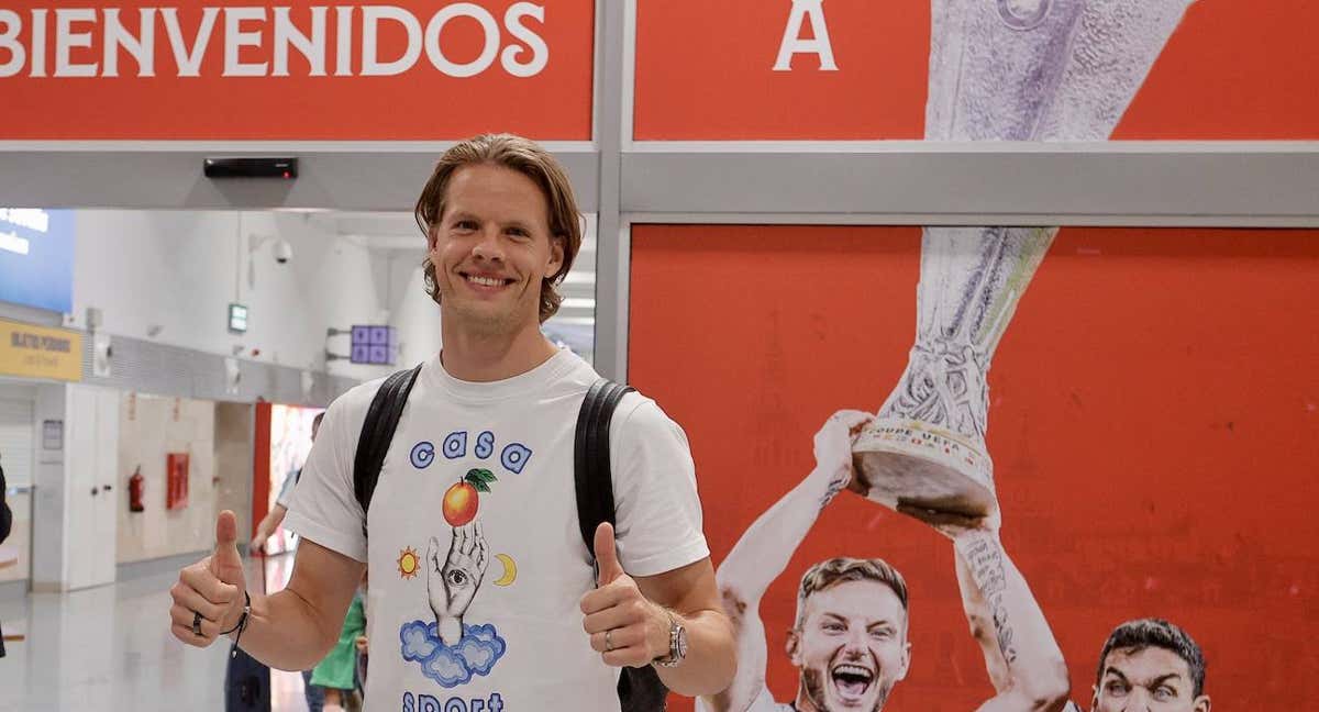 Ørjan Nyland el día de su llegada a Sevilla.