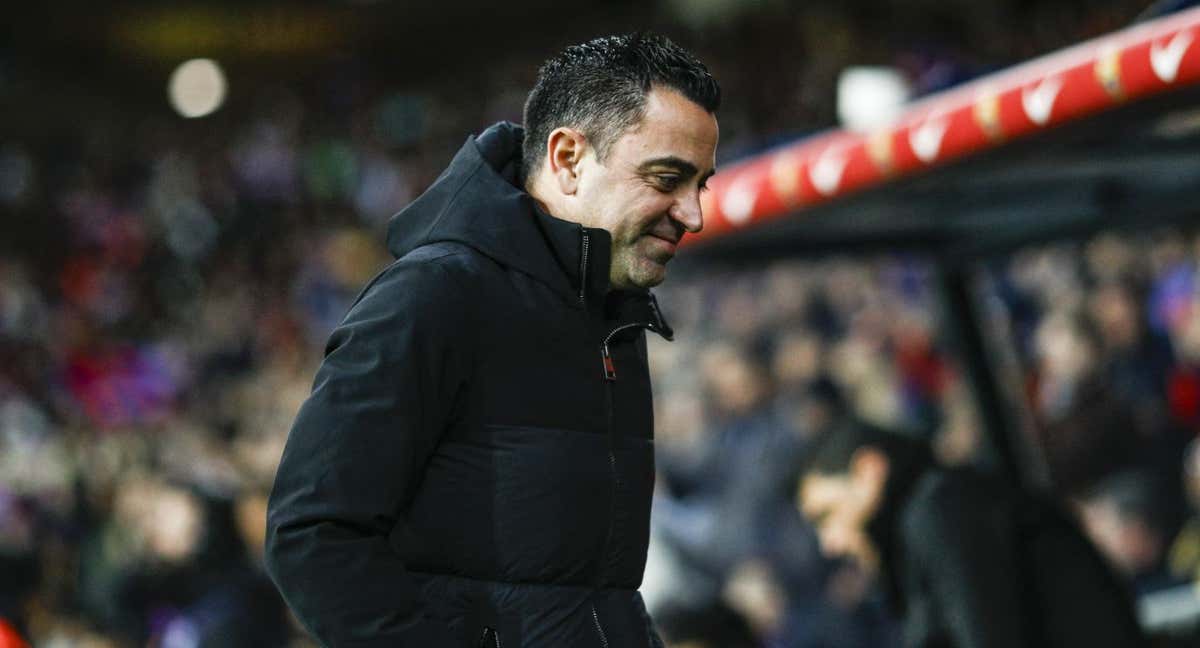 Xavi, durante el último partido liguero en Vigo. /AFP