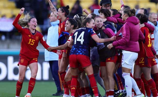 La Selección celebrando el triunfo contra Países Bajos.  EFE