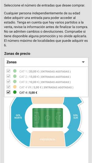 Captura de la web de la RFEF.  RFEF
