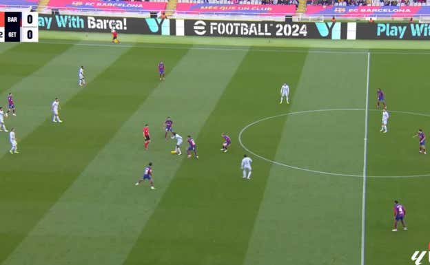 Christensen evita que el Getafe corra y fuerza que se juegue hacia atrás.  WYSCOUT