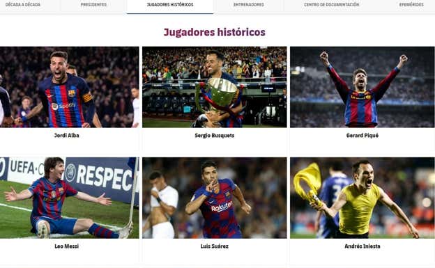 La web del Barça, sin Alves.