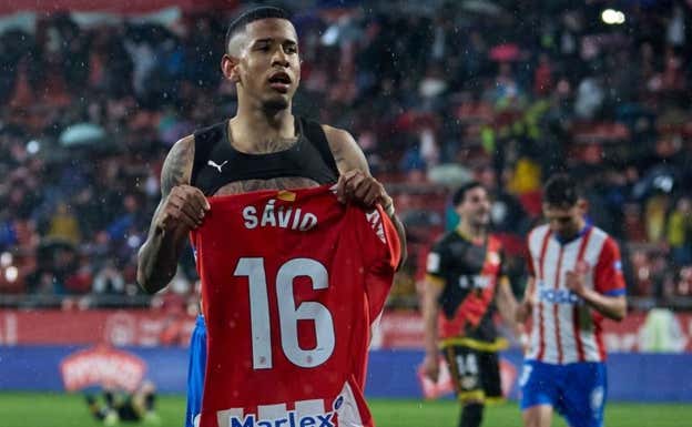 Celebración de uno de los goles de Savinho LALIGA