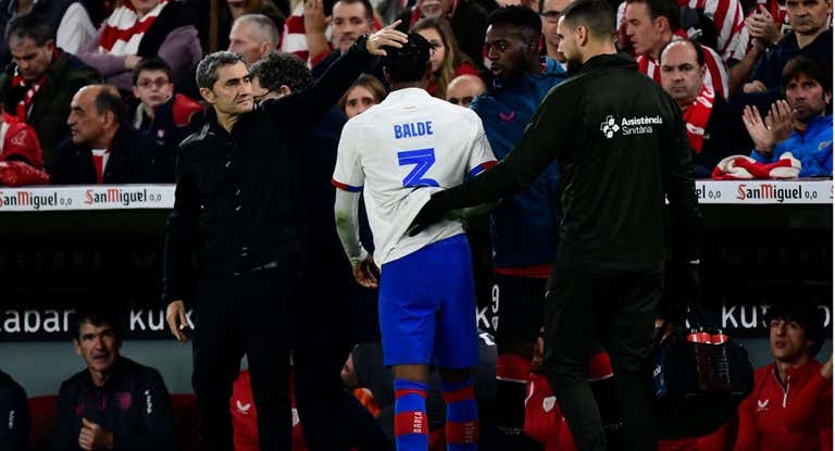 Balde se lesionó el 26 de enero ante el Athletic en un partido de Copa.