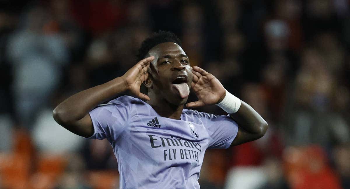 Vinicius, en Mestalla./EFE