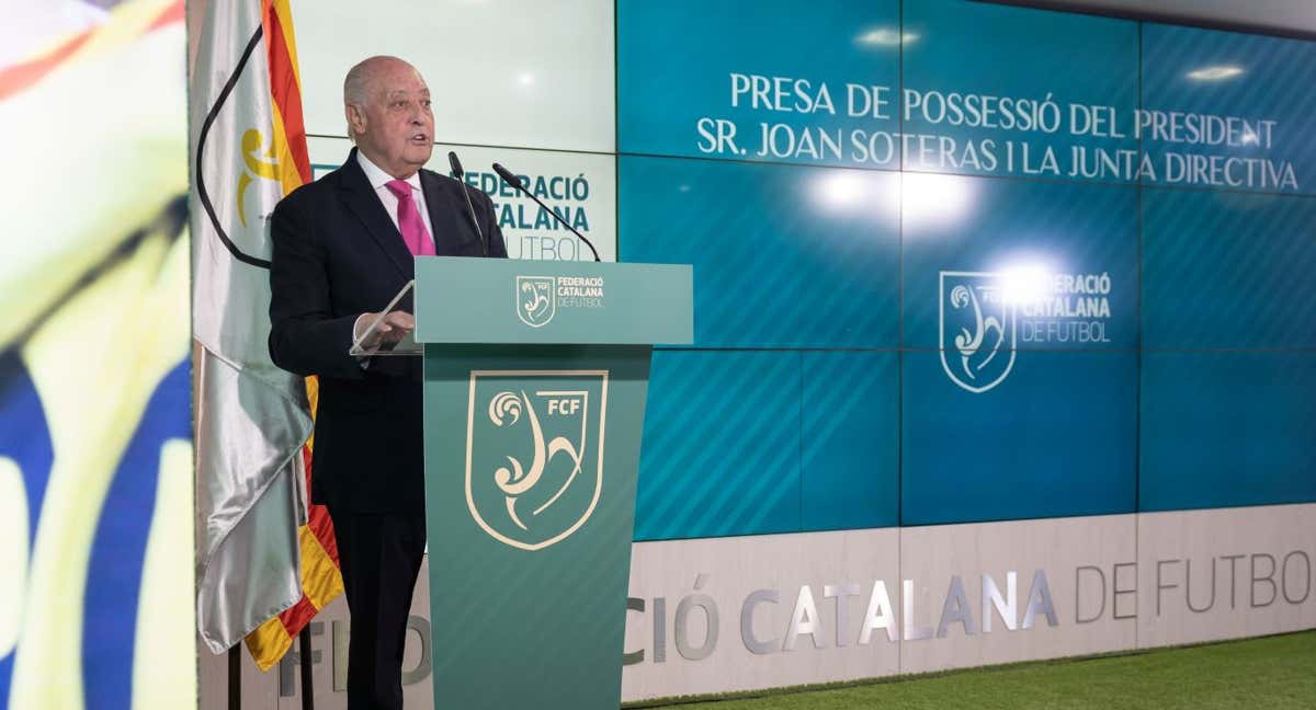 Joan Soteras, presidente de la Catalana, después de asumir el cargo. /FCF