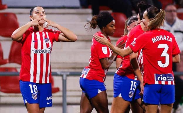 Sheila Guijarro celebrando un gol.  ATLÉTICO DE MADRID