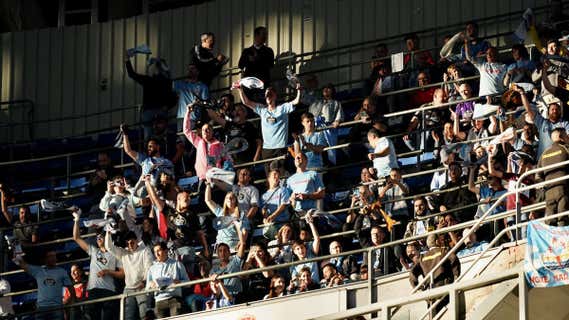 La afición del Celta, el año pasado en el Bernabéu. /RC Celta