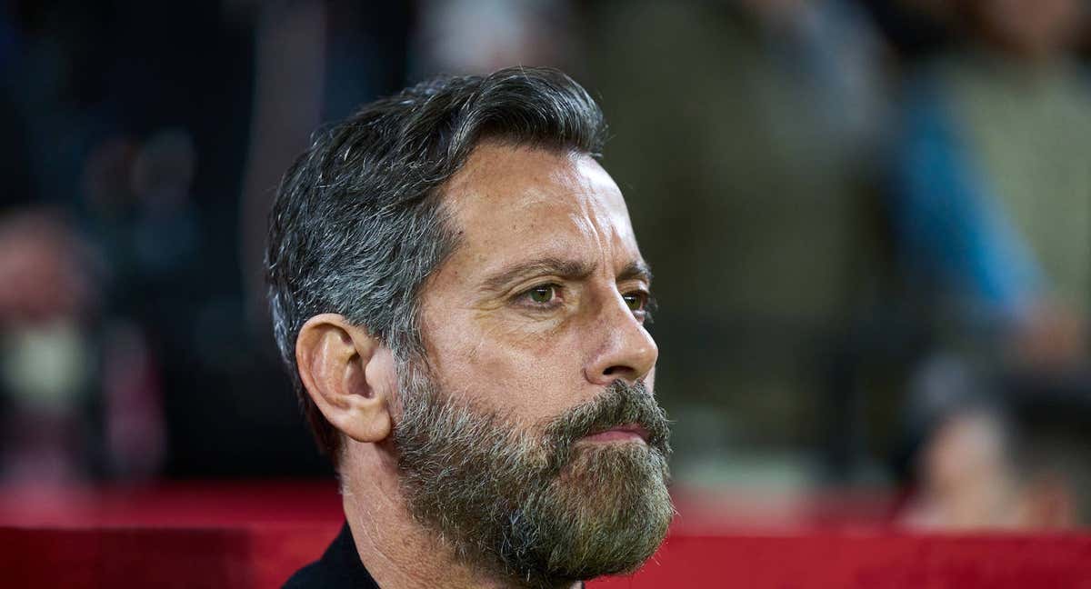 Quique Sánchez Flores, antes del comienzo de un partido con el Sevilla/ABC