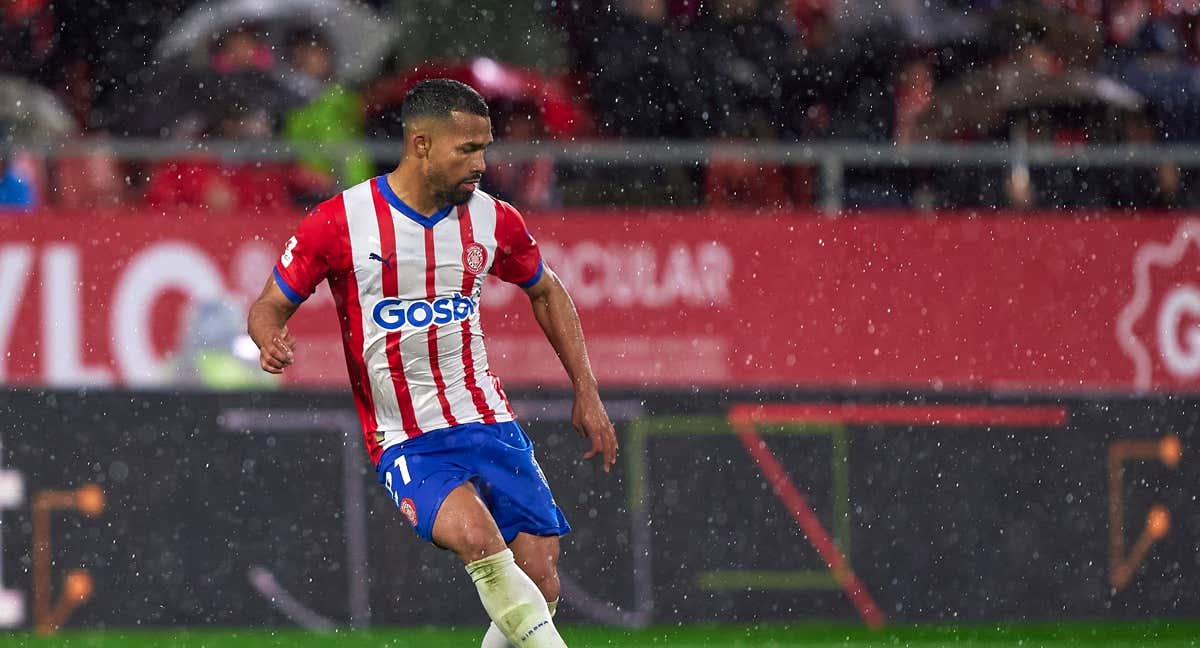 Yangel Herrera en un partido con el Girona.