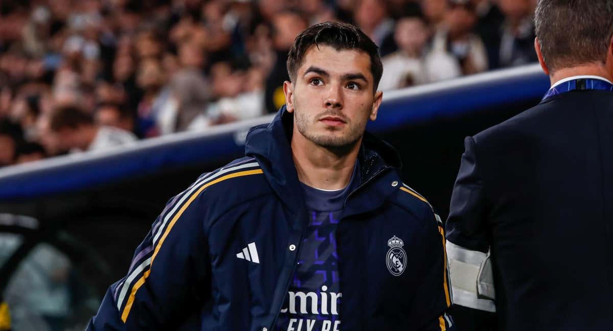 Brahim, en el banquillo del Real Madrid./AFP