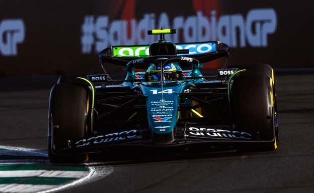 Fernando Alonso, al volante de su Aston Martin AMR24 en el GP de Arabia Saudí 2024.  Aston Martin