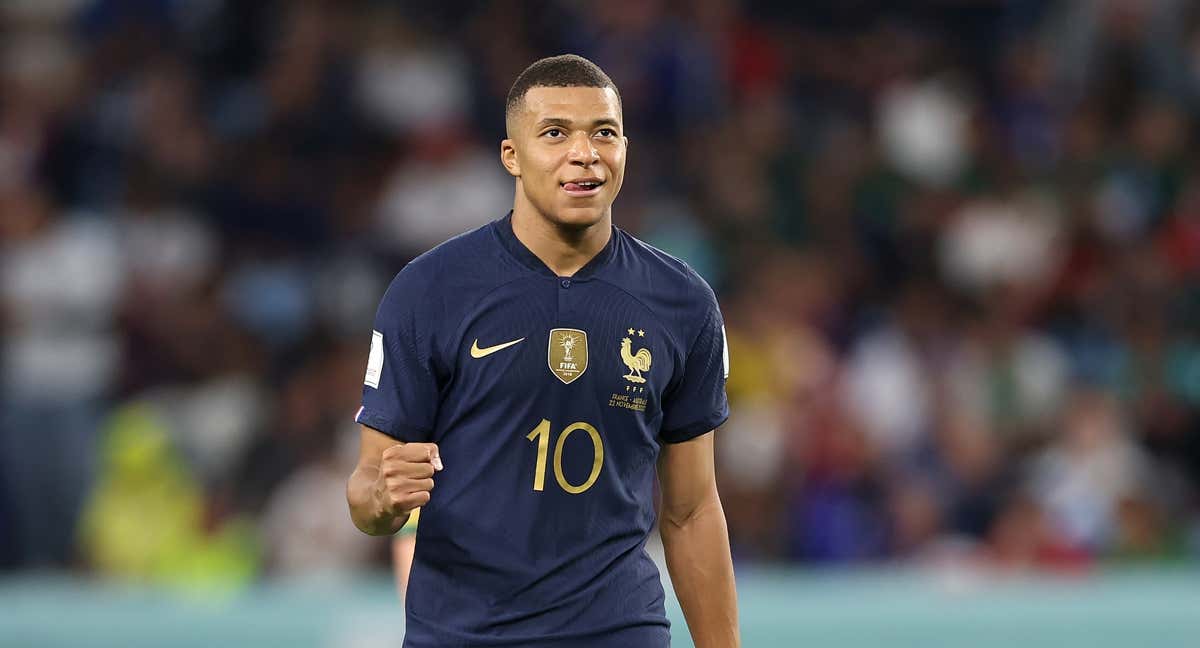 Mbappé, durante un partido de la selección francesa.