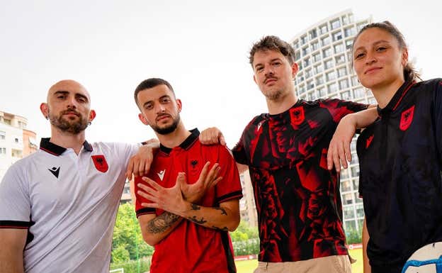 Camisetas de Albania para la Eurocopa 2024. MACRON