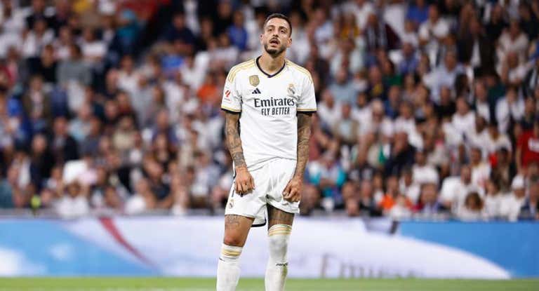 Joselu, durante un partido del Real Madrid.