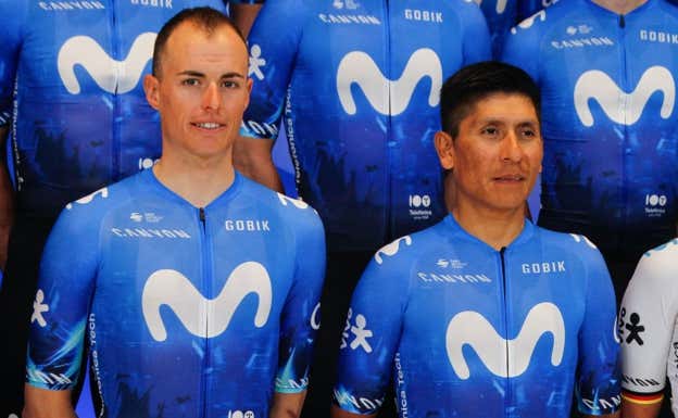 Enric Mas y Nairo Quintana, en la presentación del equipo Movistar.
