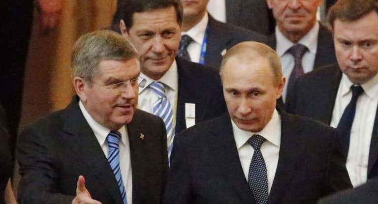 Bach y Putin, juntos, en 2016.