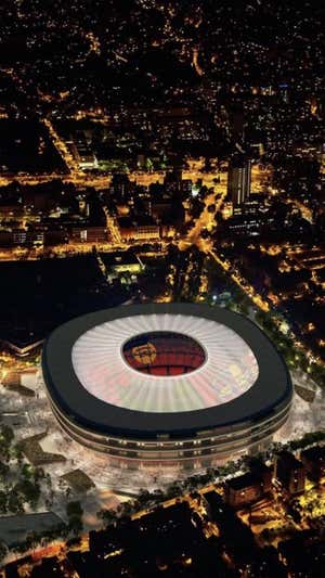 El nuevo Camp Nou de noche.  FCB