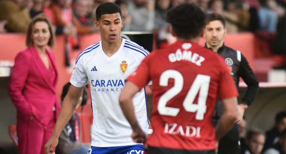 Santiago Mouriño, durante el partido en Anduva ante el Miandés./Real Zaragoza