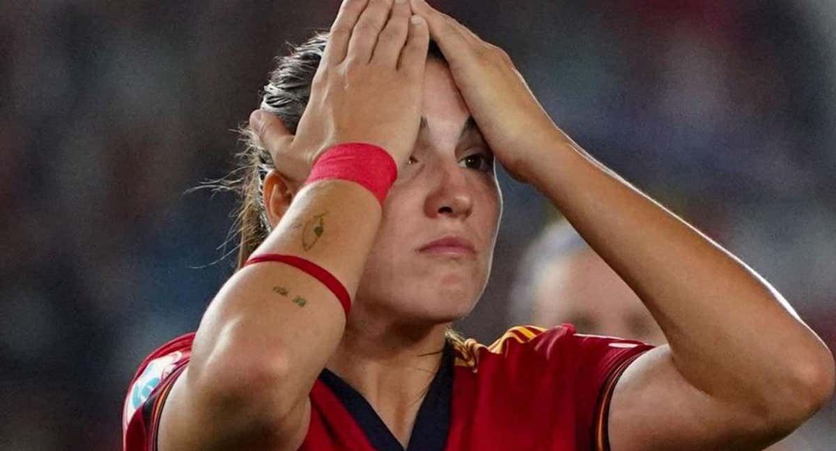 Patri Guijarro, jugadora del Barça durante un partido de la Selección.