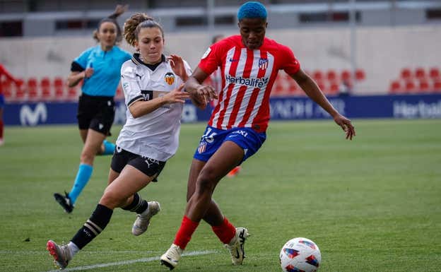 Ajibade durante el partido.  ATLÉTICO DE MADRID