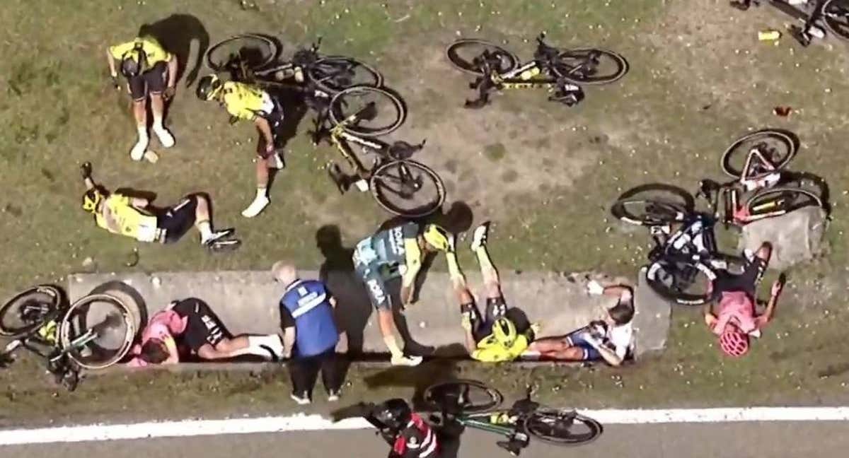 Captura de los instantes posteriores a la caída en Itzulia.