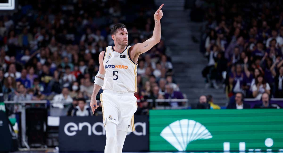 Rudy Fernández celebra una acción en un partido de Liga Endesa