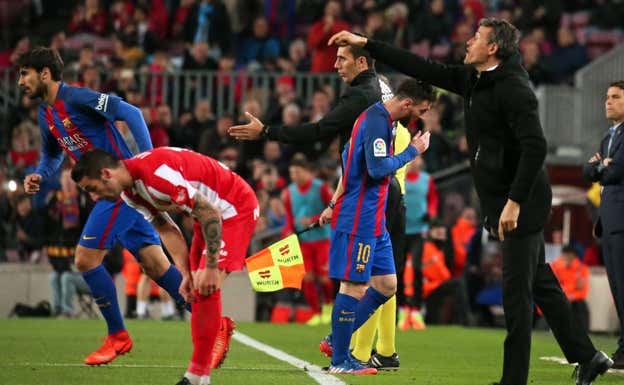 Luis Enrique cambia a Messi por André Gomes ante el Sporting. AFP