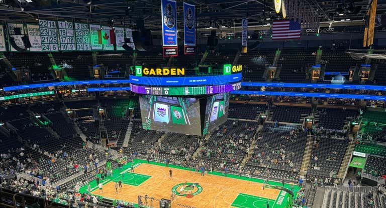 Imagen del Garden antes del duelo entre los Boston Celtics y los Sacramento Kings.
