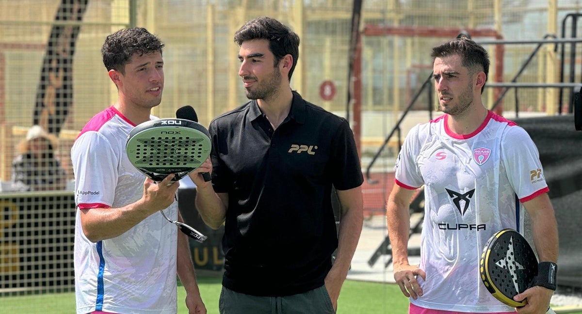 Agustín Tapia y Jon Sanz en la entrevista post partido.