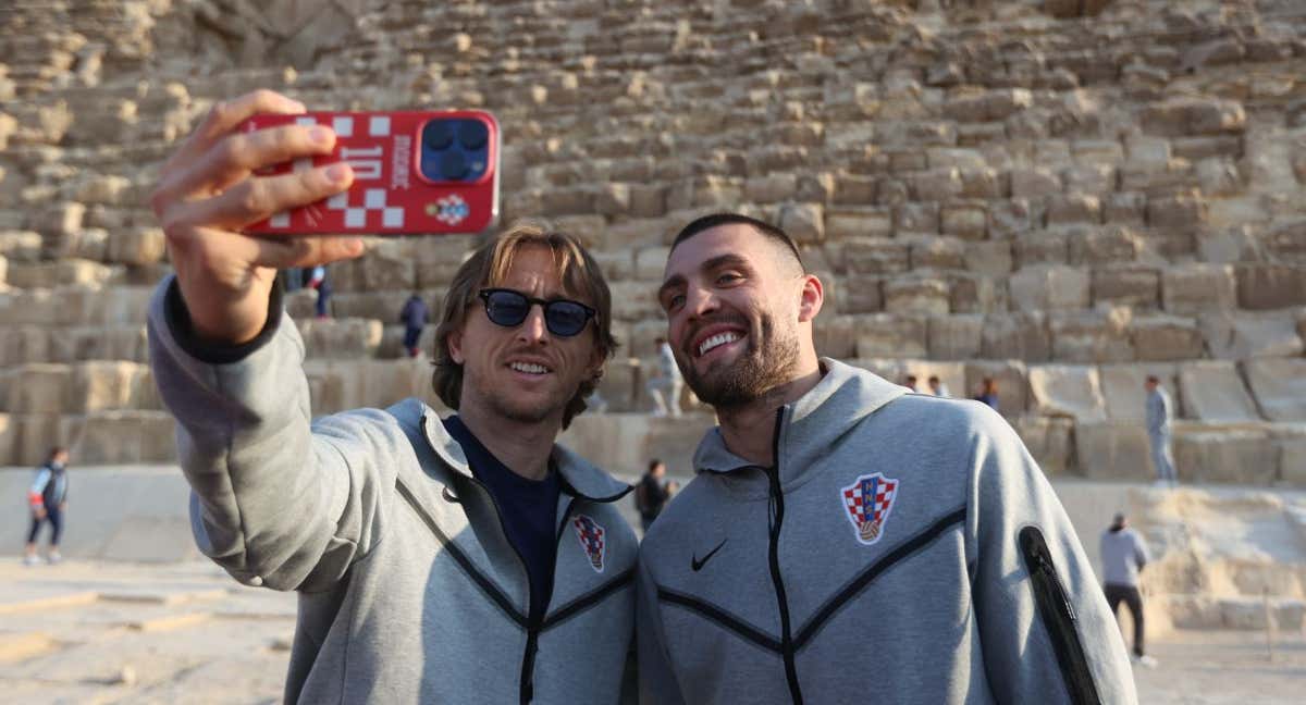 Modric, junto a Kovacic en la última concentración con Croacia. Ambos jugaron juntos en el Madrid. /GETTY