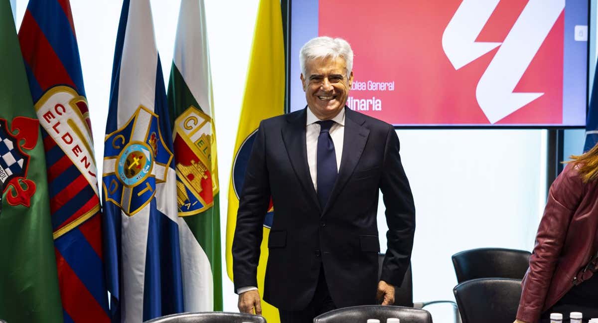 El candidato a la RFEF, Pedro Rocha, durante una Asamblea de LaLiga./LaLiga