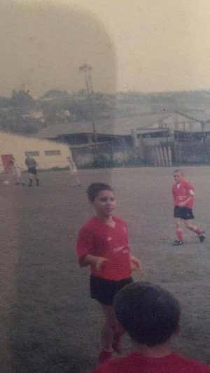 Dani Rodríguez, en sus inicios en el Betanzos CF.  CEDIDA